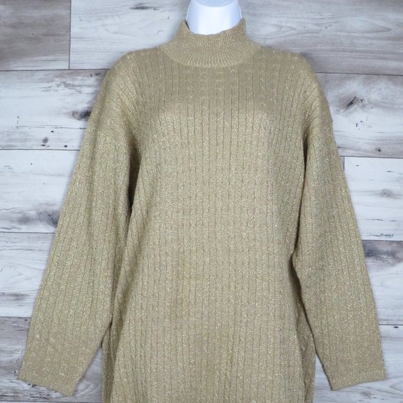 Braemar* Long Sleeve Turtle Neck Split End Hem Ribbed Pullover Sweater~‎ Large - Picture 2 of 9